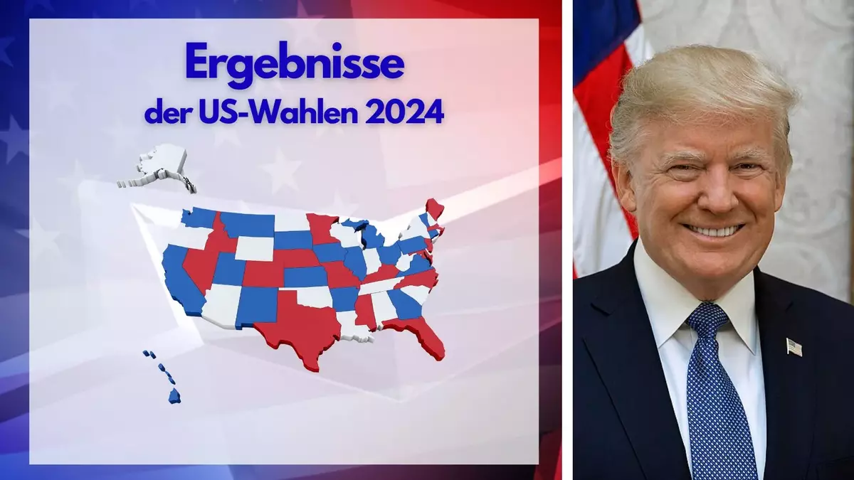 Die Ergebnisse der US-Wahlen 2024. Collage via Canva.
