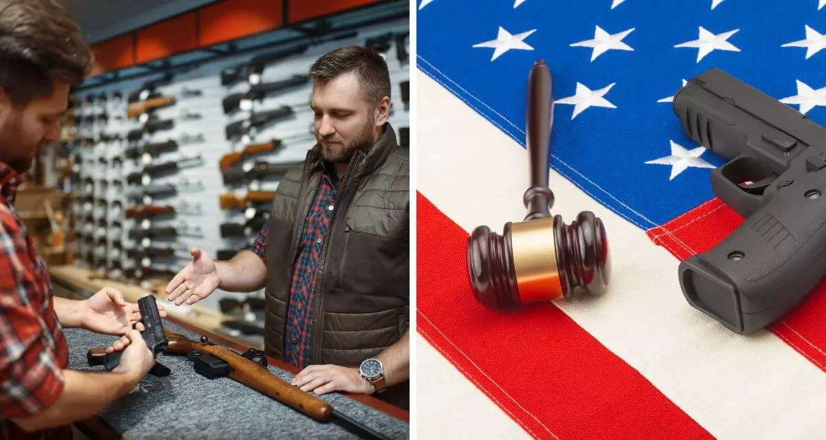 Das Recht auf Waffenbesitz ist in der amerikanischen Verfassung fest verankert. Traurige Realität ist allerdings auch, dass in den USA jährlich tausende Menschen durch Waffengewalt ums Leben kommen. Collage via Canva.