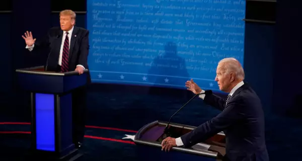Erstes TV-Duell Trump vs. Biden. Foto: picture alliance/Morry Gash