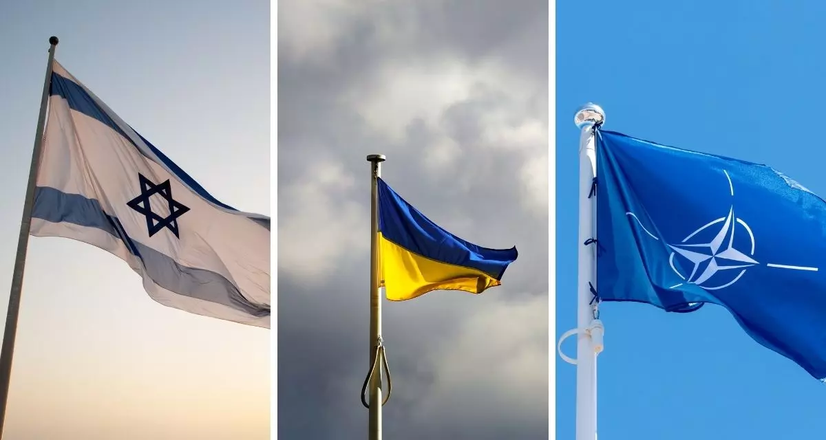 Kamala Harris und Donald Trump haben zum Nahostkonflike, zum Krieg in der Ukraine und zur NATO gänzlich unterschiedliche Positionen. Collage via Canva.